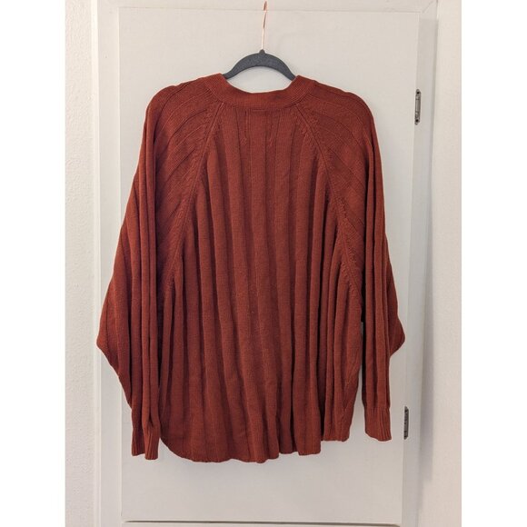 Urban Outfitters Rust Orange Button-Up Cardigan Sweater M - Picture 4 of 5